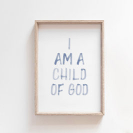 水彩青私は神の子プリント ポスター