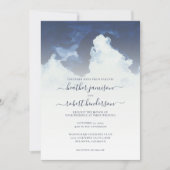 水彩青空と雲の結婚式招待状 招待状 (正面)