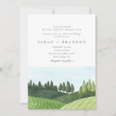 水彩青空の森結婚の 招待状 (正面)