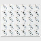 水彩青素晴らしヘロンバード自然デザイン ラッピングペーパー (フラット)