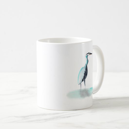 水彩青素晴らしヘロンマグ コーヒーマグカップ (正面右)