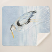 水彩青素晴らしヘロン水鳥野生動物 シェルパブランケット (正面(横))