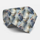 水彩青素晴らしヘロン鳥自然アート ネクタイ (ロール)