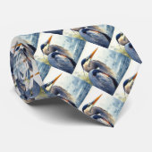 水彩青素晴らしヘロン鳥自然アート ネクタイ (ロール)