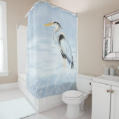 水彩青素晴らしヘロン鳥野獣アート シャワーカーテン (インサイチュ)