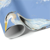 水彩青素晴らし鷺自然模様 ラッピングペーパー (ロールコーナー)