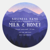 水彩青素朴山キャンドルラベル ラウンドシール (正面)