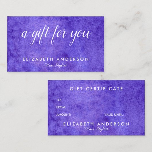 水彩青紫ギフト名刺 名刺 (正面/裏面)