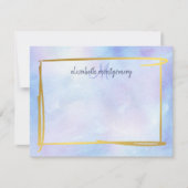 水彩青紫グラデーション金ゴールド ノートカード (正面)