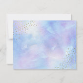 水彩青紫グラデーション金ゴールド ノートカード (裏面)