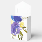 水彩青紫フローラパーソナライズされた結婚ズ フェイバーボックス (オープン)