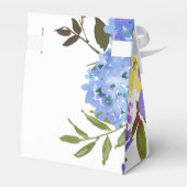 水彩青紫フローラパーソナライズされた結婚ズ フェイバーボックス (裏面サイド)
