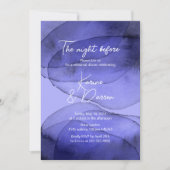 水彩青紫ラベンダーリハーサルディナー 招待状 (正面)