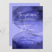 水彩青紫ラベンダーリハーサルディナー 招待状 (正面/裏面)