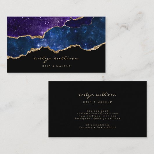 水彩青紫天黒 名刺 (正面/裏面)