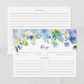 水彩青紫紫紫紫紫紫紫紫紫陽花レシピカード ポストカード (正面/裏面)