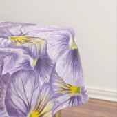水彩青紫色のパンジーを使用したフローラルパターン テーブルクロス (インサイチュ)