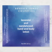 水彩青紫色の化粧品ボトルラベル スパークリングワインラベル (シングルラベル)