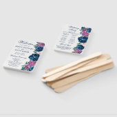 水彩青紫色の夏の花結婚の ハンドファン (組立なし)