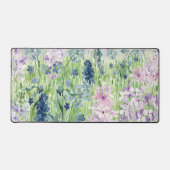 水彩青紫色の花草山 デスクマット (正面)