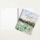 水彩青紫色の花草山 プランナー手帳 (ディスプレー)