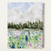 水彩青紫色の花草山 プランナー手帳 (裏面)