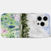 水彩青紫色の花草山 Case-Mate iPhoneケース (裏面 (横))