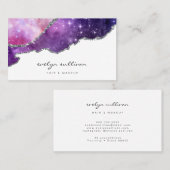 水彩青紫色ピンク色 名刺 (正面/裏面)