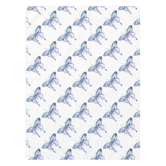 水彩青紫色蝶 テーブルクロス (正面)