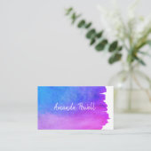 水彩青紫芸術的デザイン 名刺 (スタンド正面)