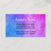 水彩青紫芸術的デザイン 名刺 (裏面)