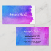 水彩青紫芸術的デザイン 名刺 (正面/裏面)
