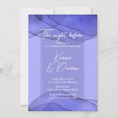 水彩青紫薰衣草彩排晚餐邀请函 招待状 (正面)