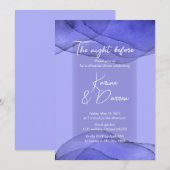 水彩青紫薰衣草彩排晚餐邀请函 招待状 (正面/裏面)
