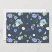 水彩青紫陽花とアイボリーバラ セーブザデート (裏面)