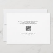 水彩青紫陽花とアイボリーバラQRコード セーブザデート (裏面)