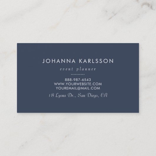 水彩青紫陽花と牡丹 名刺 (裏面)