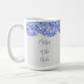 水彩青紫陽花の母の花嫁 コーヒーマグカップ (左)