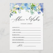 水彩青紫陽花ウェルウィーズベビー アドバイスカード (正面)