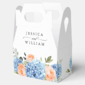 水彩青紫陽花ピンクローゼギフト結婚ズ フェイバーボックス (オープン)