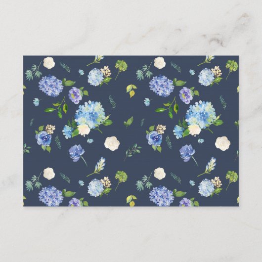 水彩青紫陽花フローラベビー予測 エンクロージャーカード (裏面)