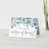 水彩青紫陽花フローラマトロンの名誉 カード (正面)