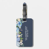 水彩青紫陽花フローラ パーソナライズされた ラゲッジタグ (裏面縦)