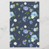 水彩青紫陽花ブライダルシャワー招待 (裏面)