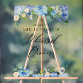 水彩青紫陽花リハーサルディナー アクリルサイン (ニュートラル)