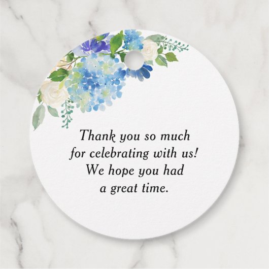 水彩青紫陽花リースベビーシャワー フェイバータグ (裏面)
