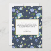 水彩青紫陽花リース写真卒業 招待状 (裏面)