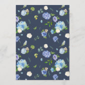 水彩青紫陽花結婚のメニュー メニュー (裏面)