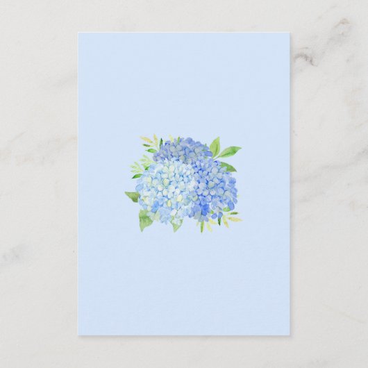 水彩青紫陽花結婚の願い井戸 エンクロージャーカード (裏面)