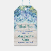 水彩青紫陽花80誕生日 ギフトタグ (正面)